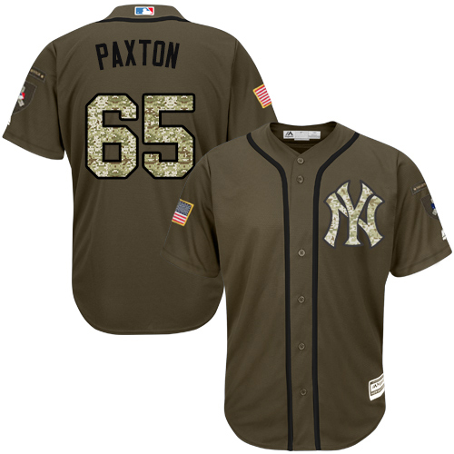Yankees #65 James Paxton Green Salute to Service Stitched Youth MLB Jersey